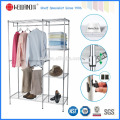 Hot Sale Portable Chrome Quarto Wardrobe Rack com rodas